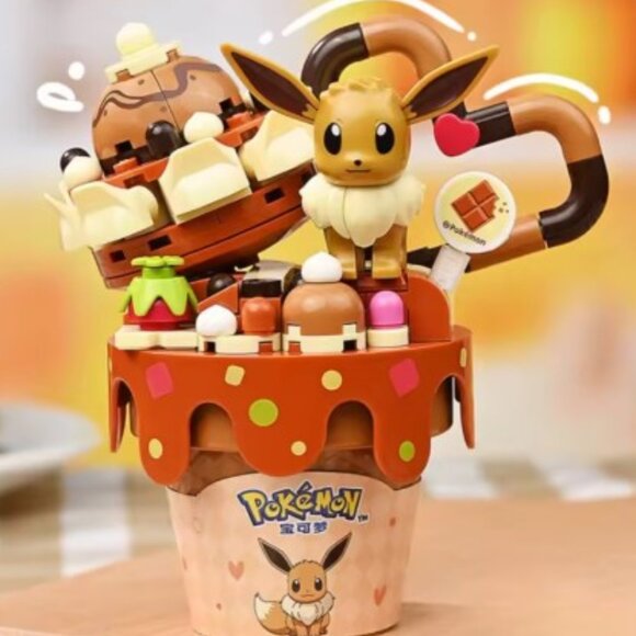 Keeppley Eevee Pokémon Ice Cream Series Building Blocks – Collectible Set